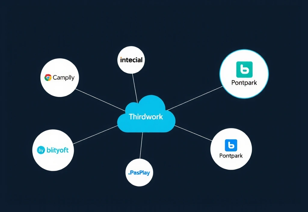 Third-party integrations and partnerships network illustration